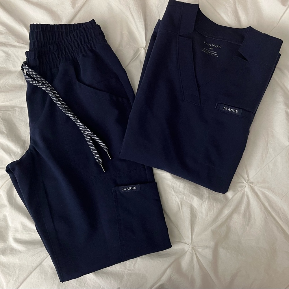 Jaanuu Women’s Navy Blue Scrub Set